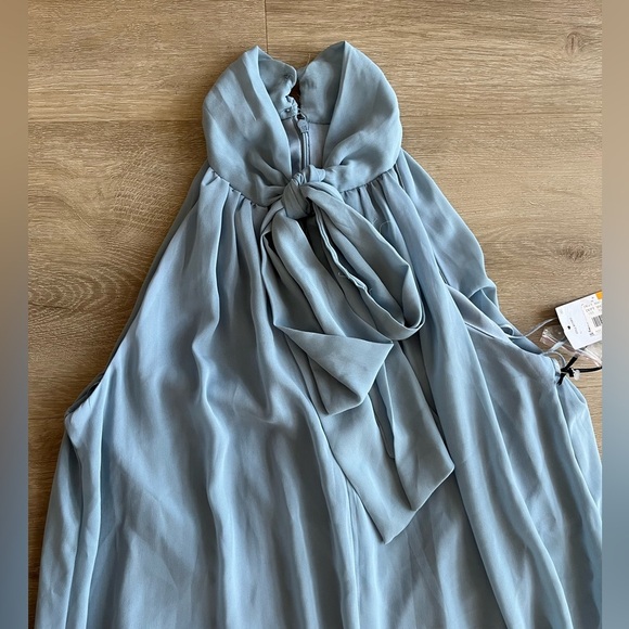 1. STATE Sleeveless Wide Leg Flowy Jumpsuit High Neck Light Blue SZ S - Picture 6 of 16